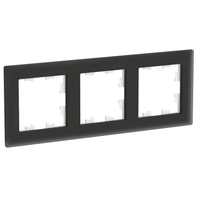 AtlasDesign рамка 3 поста матовое органическое стекло, универсальная, матовый черный ATN331003